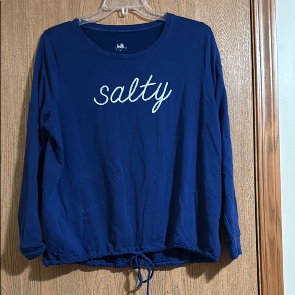 Belle Beach by Kim Gravel Blue 'Salty' light weight Sweatshirt - Picture 1 of 8